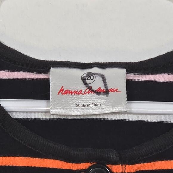 Hannah Anderson Multicolored Striped Girls Dress. Size 6-7 - Picture 8 of 11